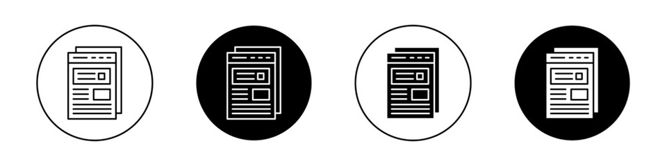Feedback form icon set. Survery inquiry templaye in a black filled and outlined style. online checklist layout sign. - obrazy, fototapety, plakaty