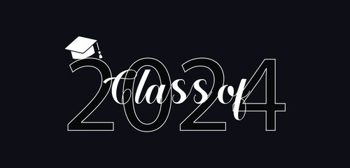 Class Of 2024 Congratulations Text Illustration Design