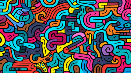 Abstract seamless doodle background, artistic backdrop