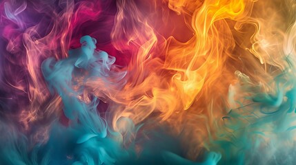 Fototapeta premium Vibrant Colorful Smoke Floats in the Air