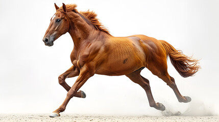 brown horse on white background	