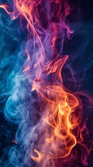 Fototapeta premium Blue and Red Background With Smoke
