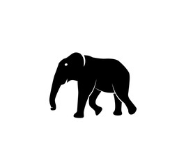 Elephant silhouette, logo.Vector illustration isolated white background