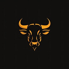 Bull Animal Colorful Logo Flat Object Generative AI