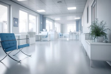 Modern Healthcare Workspace with Doctor and Nurse in Medical Office, Medical Office Background 3D rendering