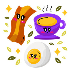 Purple Cup and Egg Vector