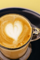 Italian espresso coffee drink with warmed milk