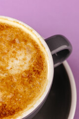 Italian espresso coffee drink with warmed milk