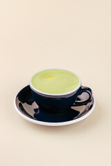Matcha latte cup with clipping path.