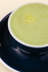 Matcha latte cup with clipping path.