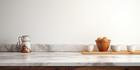 Fototapeta na wymiar Marble counter in kitchen background.