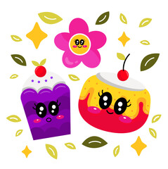 Red Cake Character Vector