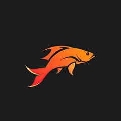Fish Animal Colorful Symbol Flat Icon Generative AI