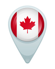Flag of Canada. Location pin. Vector and PNG on transparent background.