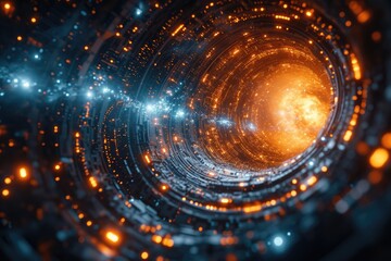 Fototapeta na wymiar Cosmic Swirl of Cryptocurrency – The Digital Currency Galaxy