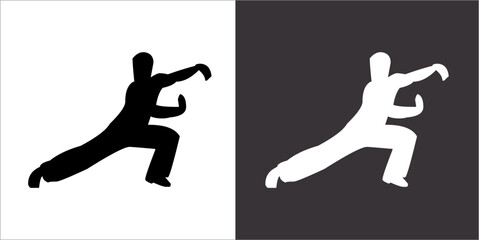 IIlustration Vector graphics of Tai-Chi Silhouette icon