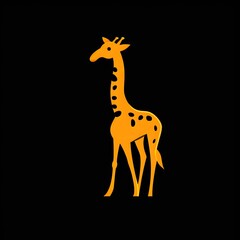 Obraz premium Giraffe Animal Colorful Illustration Art Figure Generative AI
