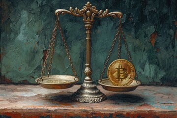 Balancing Act: The Weight of Bitcoin in Modern Finance - obrazy, fototapety, plakaty
