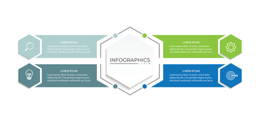 Vector infographic design template with 4 options or steps