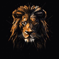 Lion Animal Colorful Illustration Art Icon Generative AI