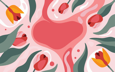 Fototapeta na wymiar Abstract background poster. Good for fashion fabrics, postcards, email header, wallpaper, banner, events, covers, advertising, and more. Valentine's day, women's day, mother's day background.
