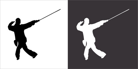 IIlustration Vector graphics of Tai-Chi Silhouette icon