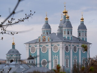 View at orthodox cathedral against the sky in Smolensk. - Powered by Adobe