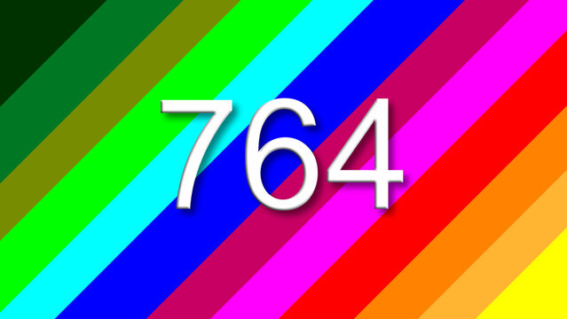 764 colorful rainbow background year number