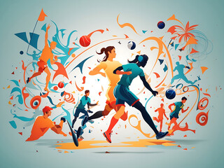 Vector illustration of National Sports Day concept design and background design.