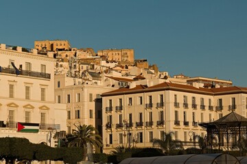 Sunrise view of the streets of the historic Casbah district in Algiers city. Algeria. Africa.