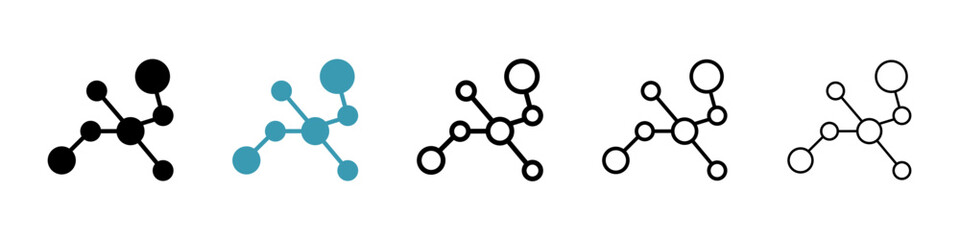 Chemistry vector icon set. Molecular structure vector symbol for UI design. - obrazy, fototapety, plakaty