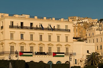Sunrise view of the streets of the historic Casbah district in Algiers city. Algeria. Africa.