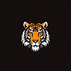 Tiger Animal Colorful Logo Flat Object Generative AI
