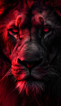 Red Black Lion
