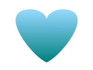 Blue heart on white background Blue gradient heart detail.