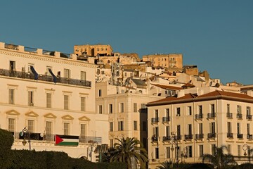 Sunrise view of the streets of the historic Casbah district in Algiers city. Algeria. Africa.