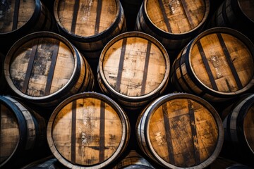 Obraz premium wine barrels in a cellar