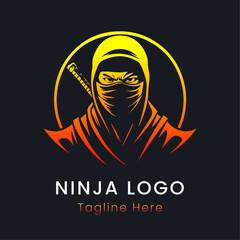 ninja logo template design vector