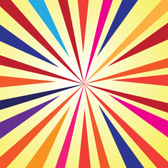 Abstract sunburst or sunbeams blank background. Empty retro vintage backdrop in square format.