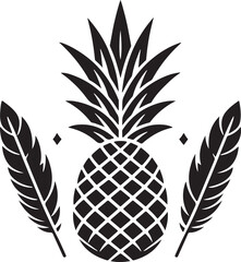 Obraz premium Pineapple silhouette of vector illustration 