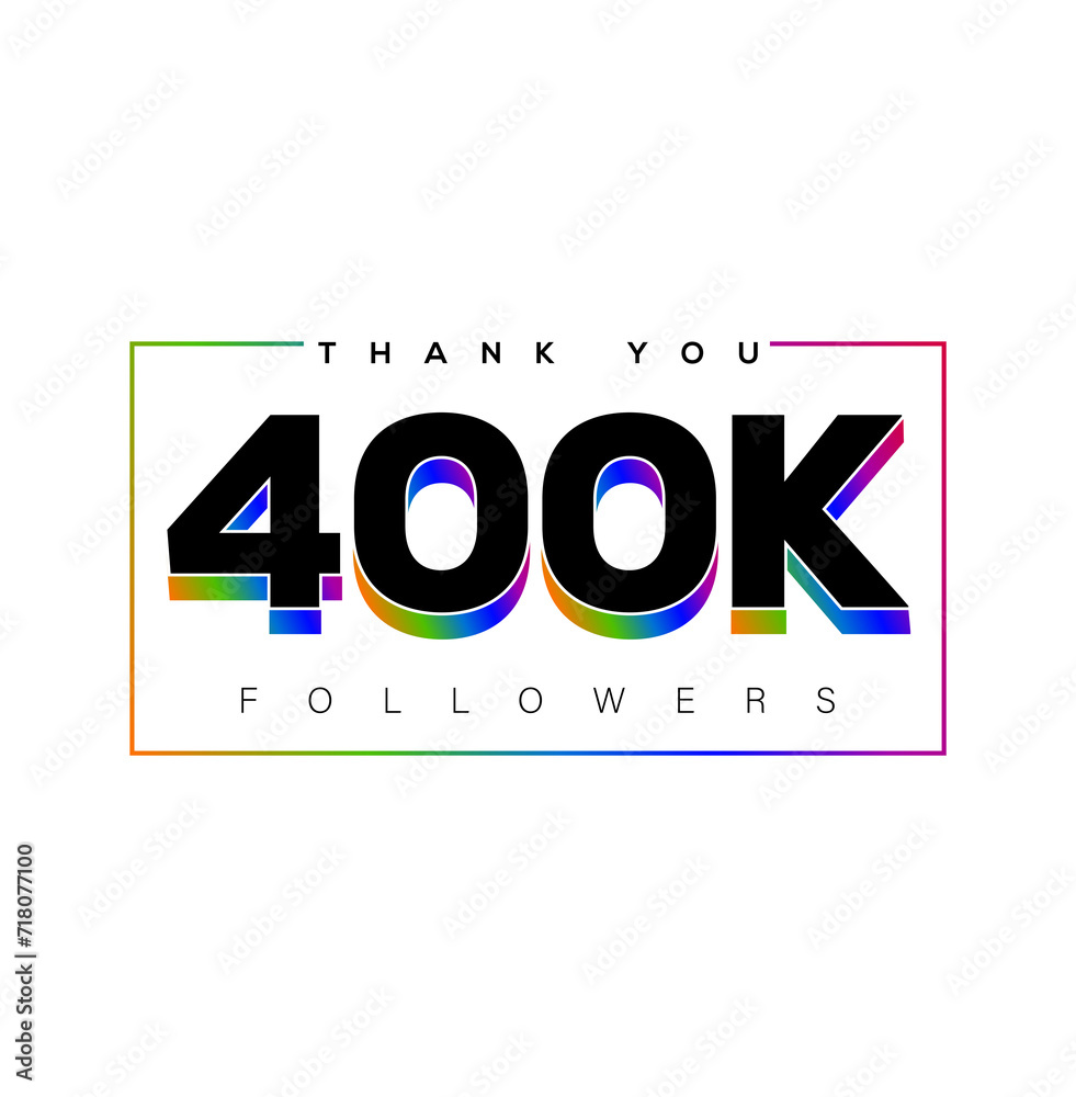 Wall mural 400k followers thanks icon