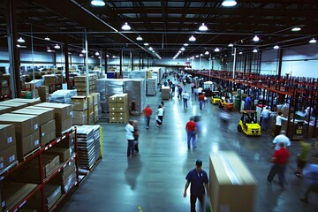 Busy Warehouse - A Dynamic Scene of Activity and Exploration Amongst Stacked Boxes