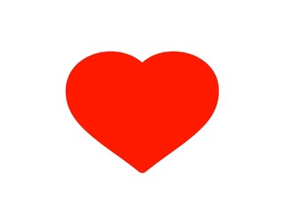 1 Red heart on white background.