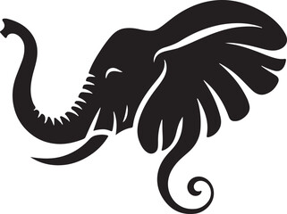 silhouette of a elephant head illustration 