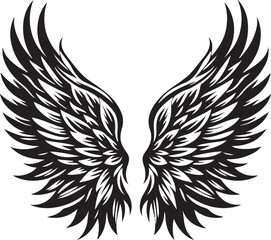 Vector illustration Wings silhouette 