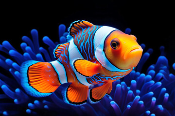 Nemo fish on an anemone underwater reef in the tropical ocean - obrazy, fototapety, plakaty