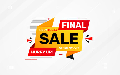 Fototapeta premium Final sale banner template vector design, Special offer final sale, Limited offer final sale tag. Final Sale Discount template for marketing promotion, retail, store, shop, online store, or website.