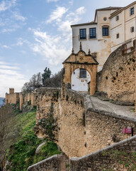 Fototapeta na wymiar Ruins of the wall of Ronda, Malaga, Andalusia, Spain