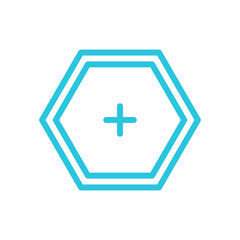 Obraz premium Platform, Hexagon landing plate, honeycomb base plate, From blue icon set.