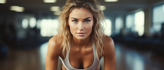 woman in workout routine,